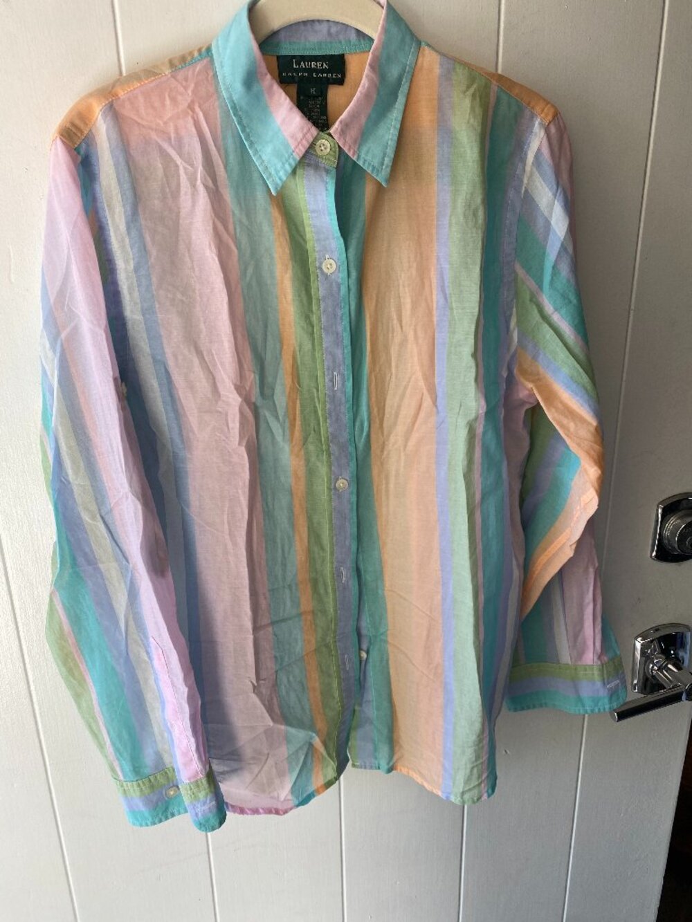 Vintage Lauren Ralph Lauren rainbow lightweight blouse M
